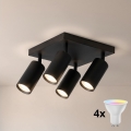 Brilagi - LED RGBW Stmievateľné bodové svietidlo SELE SQUARE 4xGU10/6,5W/230V 2700-6500K čierna