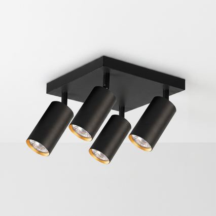 Brilagi - LED RGBW stmievateľné bodové svietidlo SELE SQUARE 4xGU10/6,5W/230V 2700-6500K čierna/zlatá