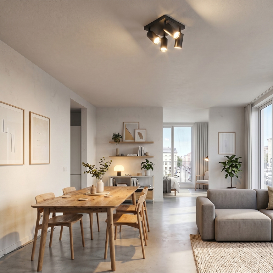 Brilagi - LED RGBW stmievateľné bodové svietidlo SELE SQUARE 4xGU10/6,5W/230V 2700-6500K čierna/zlatá