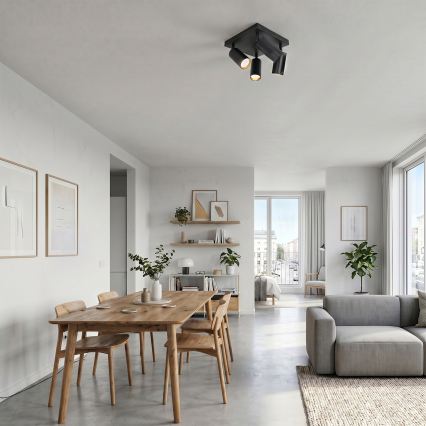Brilagi - LED RGBW stmievateľné bodové svietidlo SELE SQUARE 4xGU10/6,5W/230V 2700-6500K čierna/zlatá