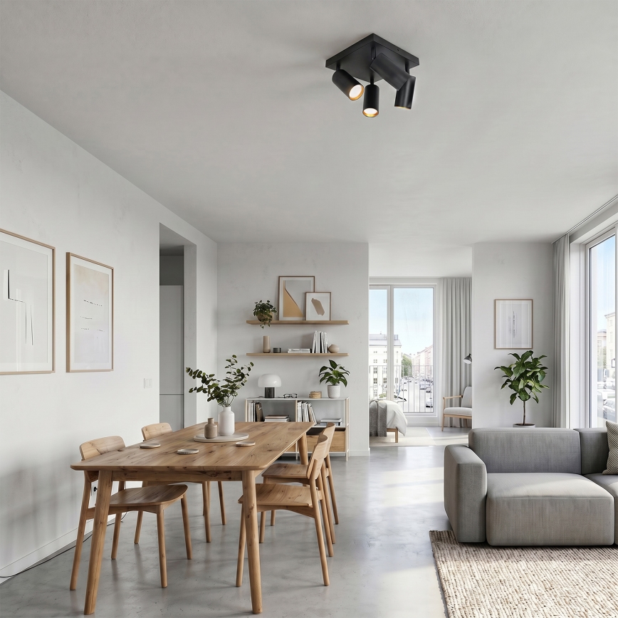 Brilagi - LED RGBW stmievateľné bodové svietidlo SELE SQUARE 4xGU10/6,5W/230V 2700-6500K čierna/zlatá