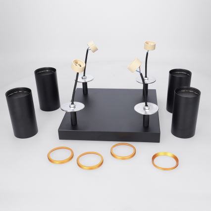 Brilagi - LED RGBW stmievateľné bodové svietidlo SELE SQUARE 4xGU10/6,5W/230V 2700-6500K čierna/zlatá