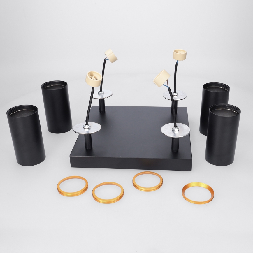 Brilagi - LED RGBW stmievateľné bodové svietidlo SELE SQUARE 4xGU10/6,5W/230V 2700-6500K čierna/zlatá