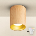 Brilagi - LED RGBW stmievateľné bodové svietidlo TRINE 1xGU10/30W/230V 2700-6500K Wi-Fi dubový dekor