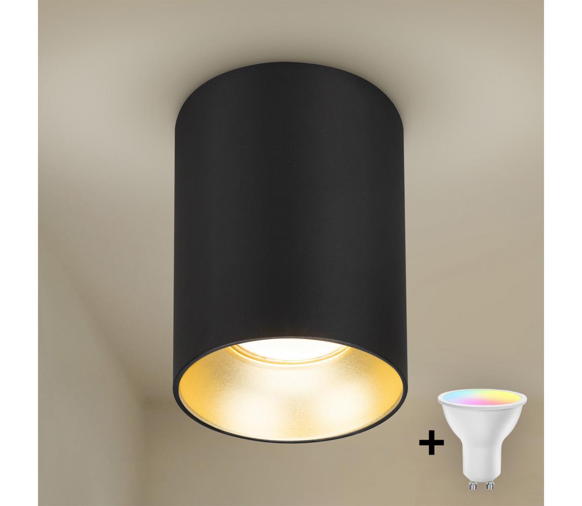 Brilagi - LED RGBW stmievateľné bodové svietidlo TRINE 1xGU10/4,8W/230V čierna/zlatá BG1004+AI2382