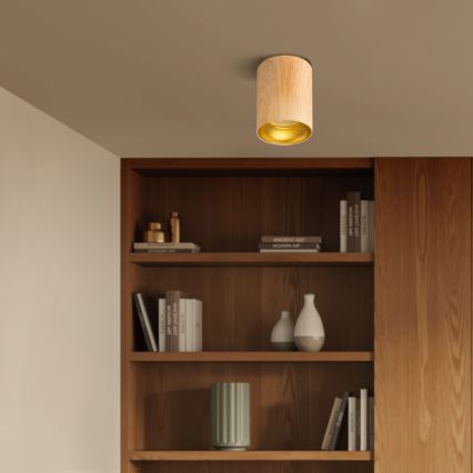 Brilagi - LED RGBW stmievateľné bodové svietidlo TRINE 1xGU10/4,8W/230V 3000K dekor dubu + diaľkové ovládanie