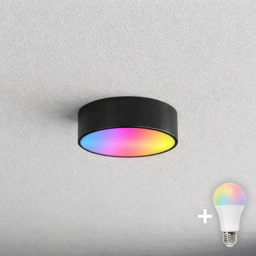 BRILAGI - LED RGBW stmievateľné kúpeľňové stropné svietidlo CLARE 1xE27/12W/230V 2700-6500K priemer 20 cm IP54 čierne
