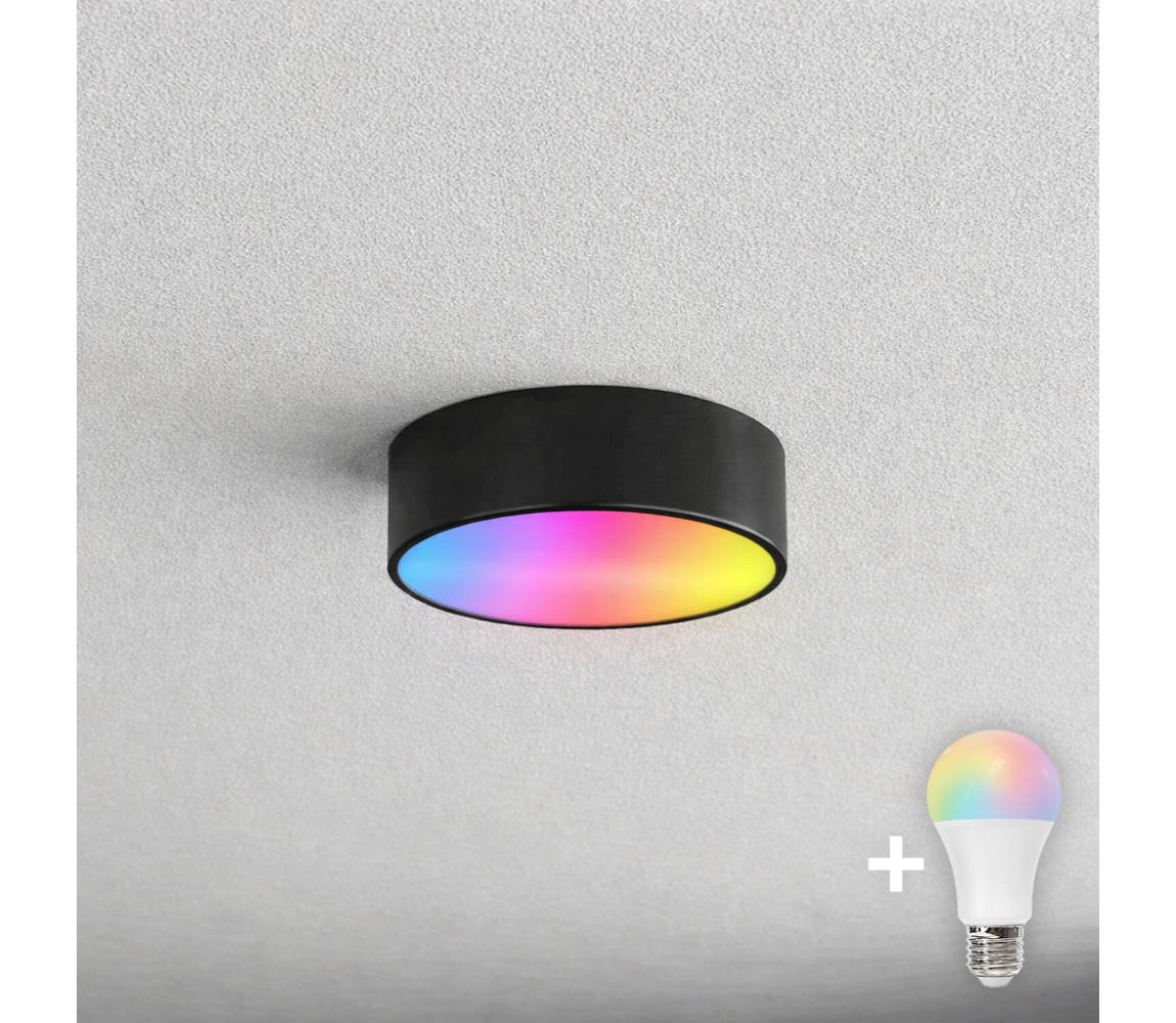 Brilagi - LED RGBW stmievateľné kúpeľňové stropné svietidlo CLARE 1xE27/9W/230V IP54 Wi-Fi čierna BG0819+AI0819