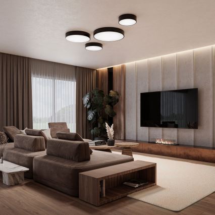 Brilagi - LED RGBW stmievateľné kúpeľňové stropné svietidlo CLARE 1xE27/9W/230V 2700-6500K priemer 20 cm IP54 Wi-Fi čierne