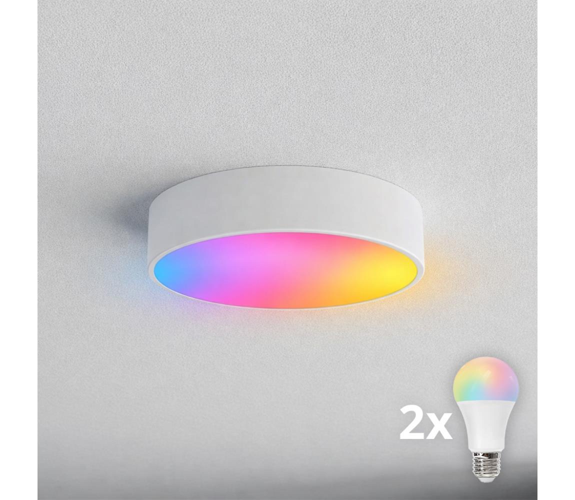 Brilagi - LED RGBW stmievateľné kúpeľňové stropné svietidlo CLARE 2xE27/9W/230V IP54 Wi-Fi biela BG0579+2xAI0819