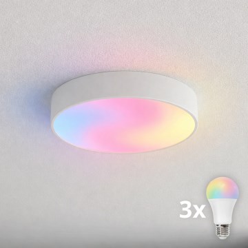 BRILAGI - LED RGBW stmievateľné kúpeľňové stropné svietidlo CLARE 3xE27/12W/230V 2700-6500K pr. 40 cm IP54 biela