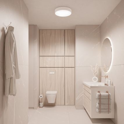 BRILAGI - LED RGBW stmievateľné kúpeľňové stropné svietidlo CLARE 3xE27/12W/230V 2700-6500K pr. 40 cm IP54 biela