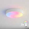 Brilagi - LED RGBW stmievateľné kúpeľňové stropné svietidlo CLARE 3xE27/9W/230V 2700-6500K pr. 40 cm IP54 Wi-Fi biela