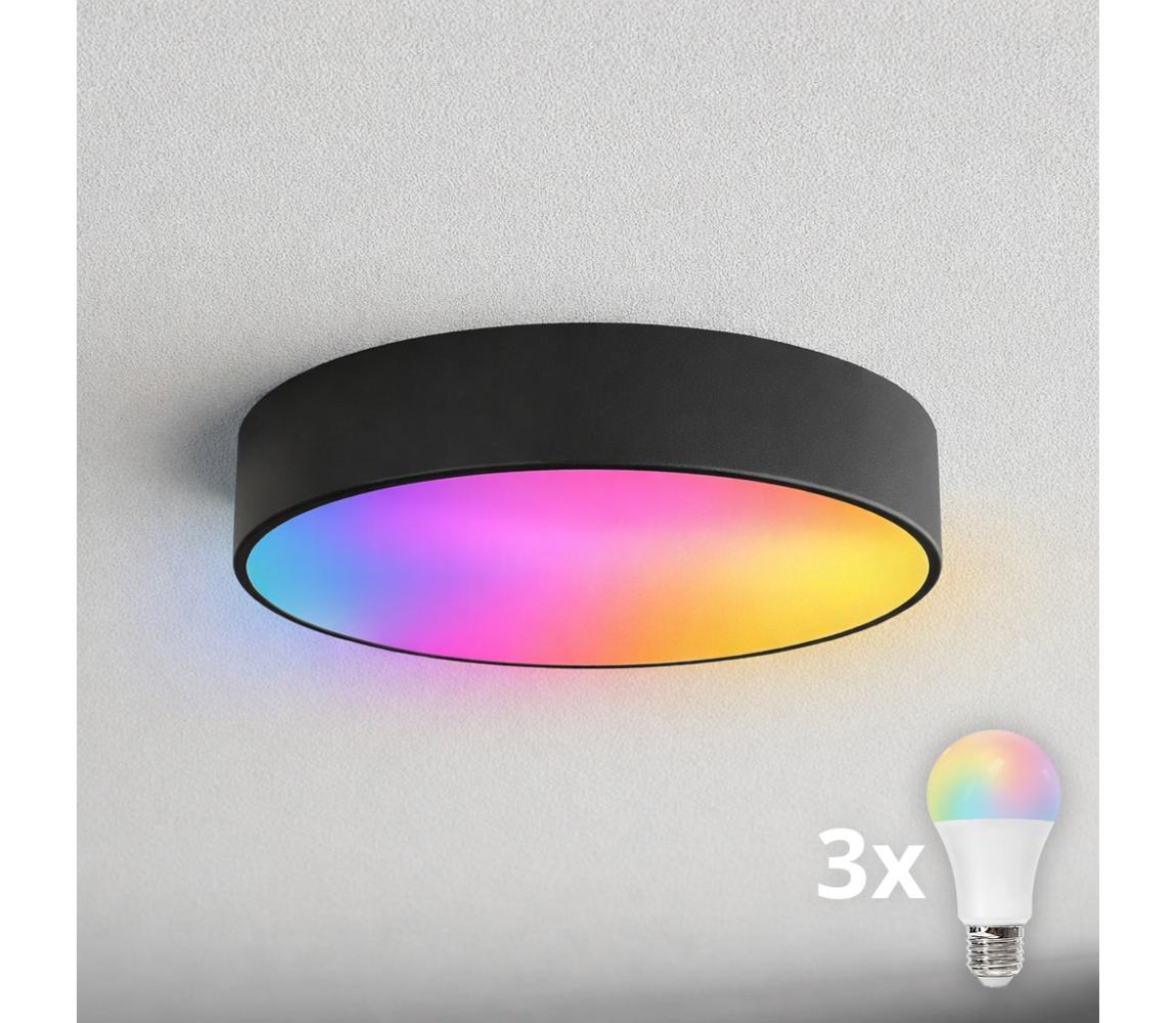 Brilagi - LED RGBW stmievateľné kúpeľňové stropné svietidlo CLARE 3xE27/9W/230V IP54 Wi-Fi čierna BG0580+3xAI0819