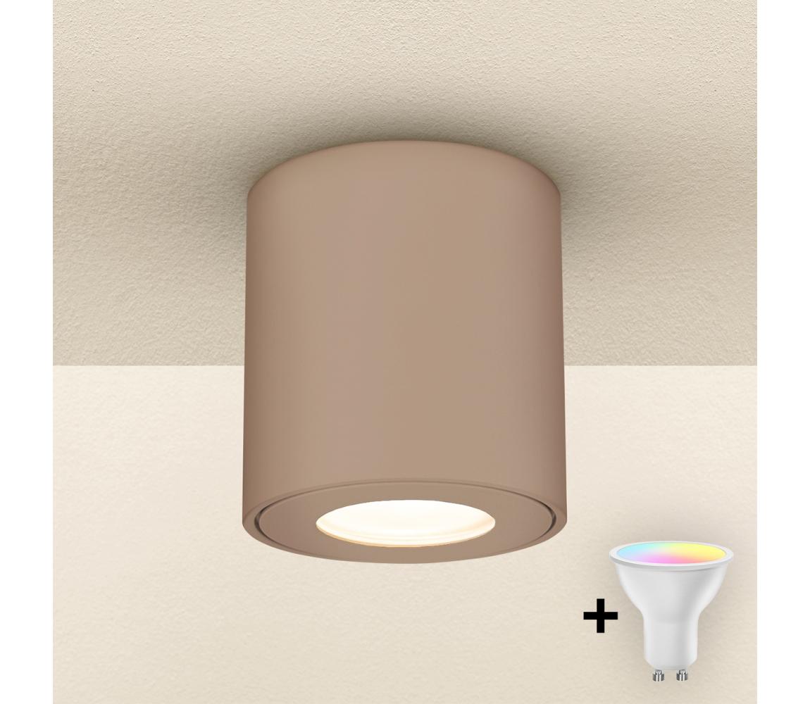 Brilagi - LED RGBW stmievateľné kúpeľňové svietidlo MIA 1xGU10/4,8W/230V 84x80 mm béžové IP54 BG2279+AI2382