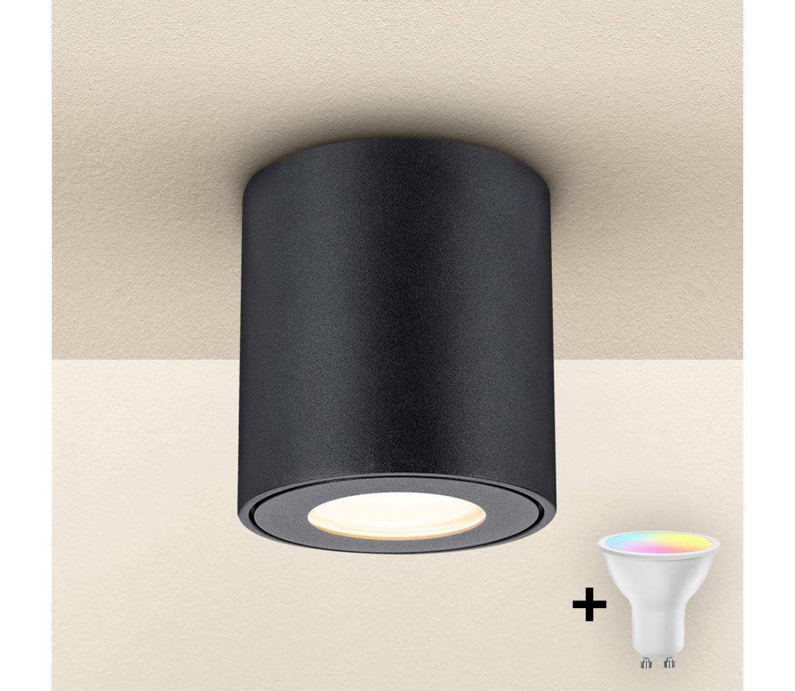 Brilagi - LED RGBW stmievateľné kúpeľňové svietidlo MIA 1xGU10/4,8W/230V 84x80 mm čierne IP54 BG1036+AI2382