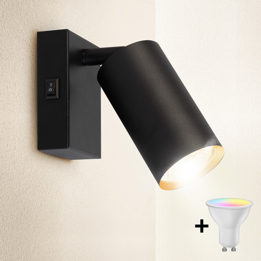 Brilagi - LED RGBW stmievateľné nástenné bodové svietidlo SELE 1xGU10/6,5W/230V 2700-6500K čierna/zlatá