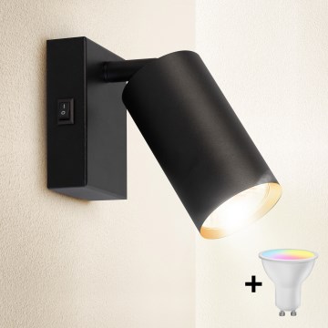 Brilagi - LED RGBW Stmievateľné nástenné bodové svietidlo SELE 1xGU10/6W/230V 3000K čierna/zlatá + diaľkové ovládanie