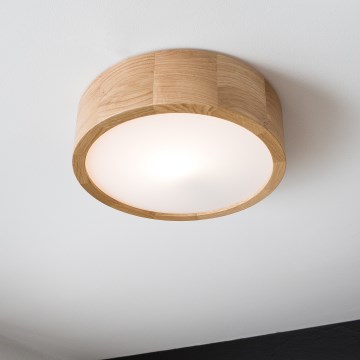 Brilagi - LED RGBW Stmievateľné stropné svietidlo CARVALHO 1xE27/15W/230V 2700-6500K Wi-Fi dub pr. 27,5 cm