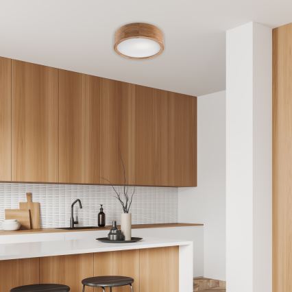 Brilagi - LED RGBW Stmievateľné stropné svietidlo CARVALHO 1xE27/15W/230V 2700-6500K Wi-Fi dub pr. 27,5 cm