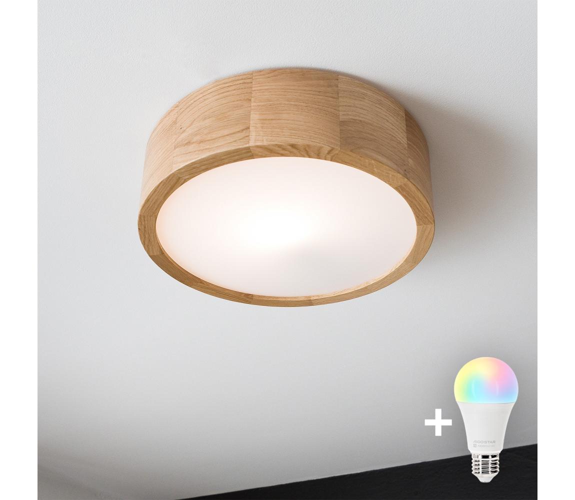 Brilagi - LED RGBW stmievateľné stropné svietidlo CARVALHO 1xE27/9W/230V Wi-Fi dub pr. 27,5 BG0736+AI0819