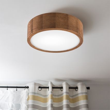Brilagi - LED RGBW Stmievateľné stropné svietidlo CARVALHO 1xE27/9W/230V 2700-6500K Wi-Fi dub pr. 27,5 cm