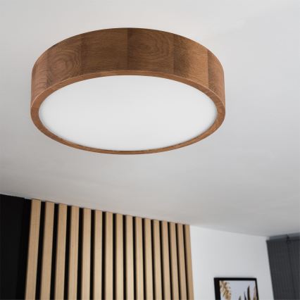 Brilagi - LED RGBW stmievateľné stropné svietidlo CARVALHO 2xE27/9W/230V 2700-6500K Wi-Fi dub pr. 37,5 cm
