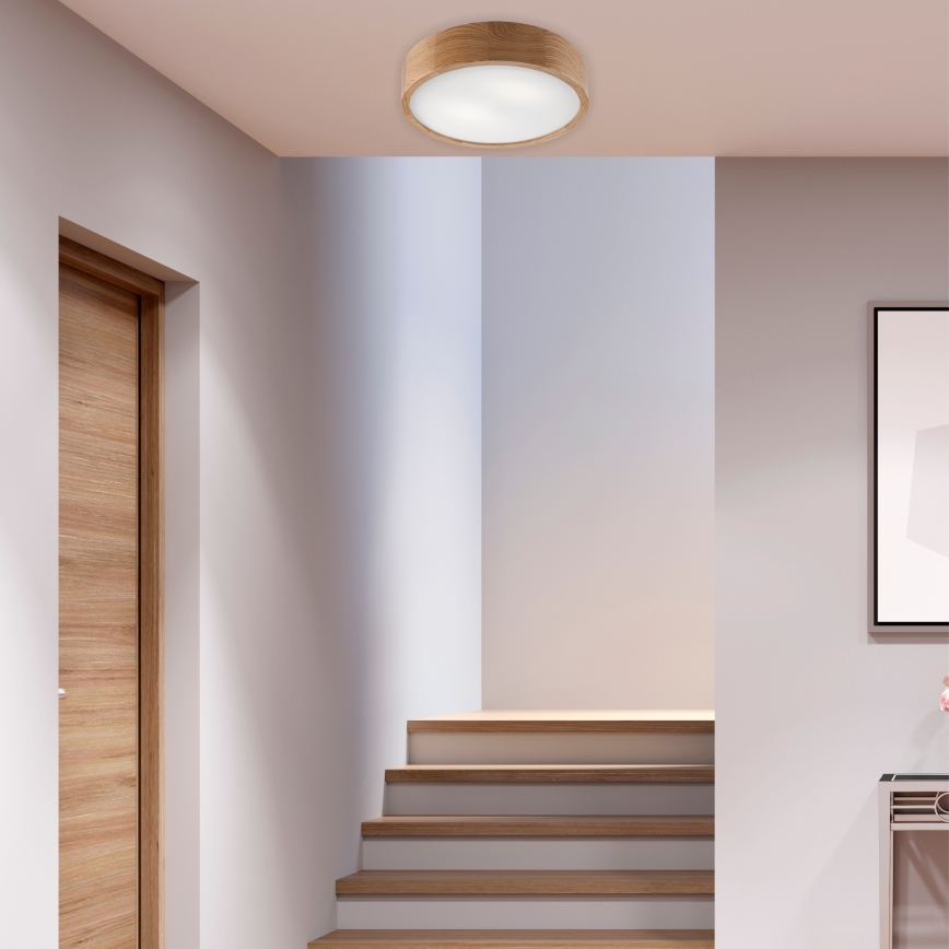 Brilagi - LED RGBW Stmievateľné stropné svietidlo CARVALHO 2xE27/15W/230V 2700-6500K Wi-Fi dub pr. 37,5 cm