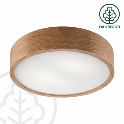 Brilagi - LED RGBW Stmievateľné stropné svietidlo CARVALHO 2xE27/15W/230V 2700-6500K Wi-Fi dub pr. 37,5 cm