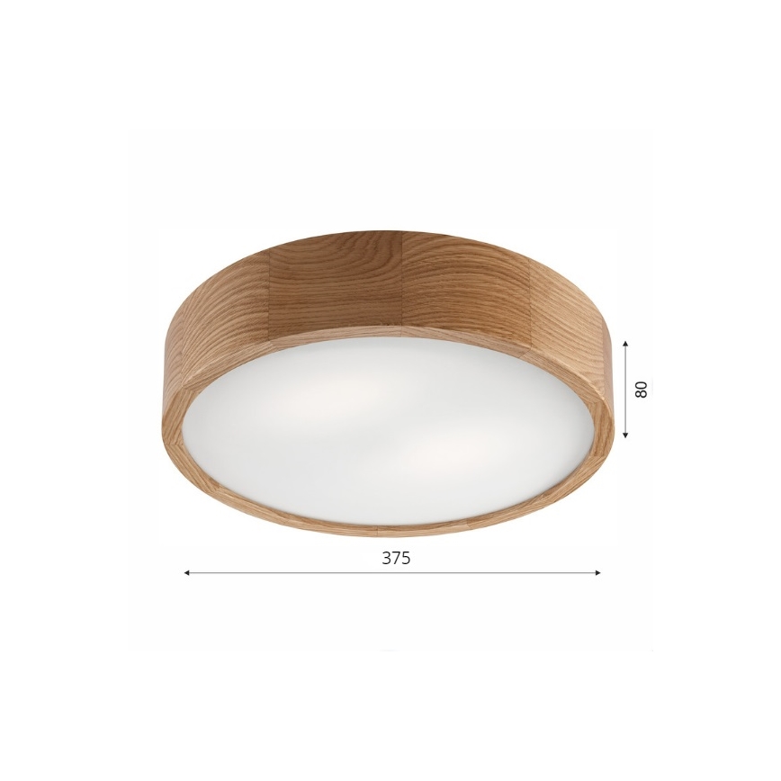 Brilagi - LED RGBW Stmievateľné stropné svietidlo CARVALHO 2xE27/15W/230V 2700-6500K Wi-Fi dub pr. 37,5 cm
