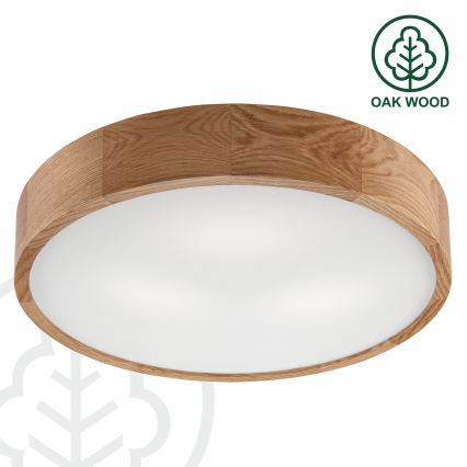 Brilagi - LED RGBW Stmievateľné stropné svietidlo CARVALHO 3xE27/15W/230V 2700-6500K Wi-Fi dub pr. 47,5 cm