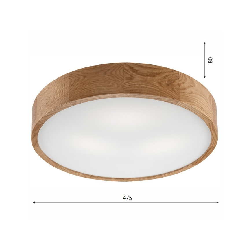 Brilagi - LED RGBW Stmievateľné stropné svietidlo CARVALHO 3xE27/15W/230V 2700-6500K Wi-Fi dub pr. 47,5 cm