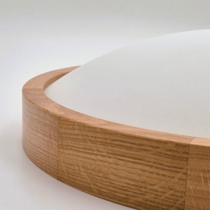 Brilagi - LED RGBW stmievateľné stropné svietidlo CARVALHO SLIM 1×E27/15 W/230 V 2700–6500 K Wi‑Fi dub, priemer 27 cm