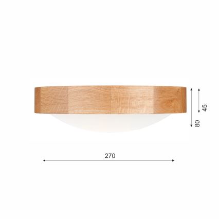 Brilagi - LED RGBW stmievateľné stropné svietidlo CARVALHO SLIM 1×E27/15 W/230 V 2700–6500 K Wi‑Fi dub, priemer 27 cm
