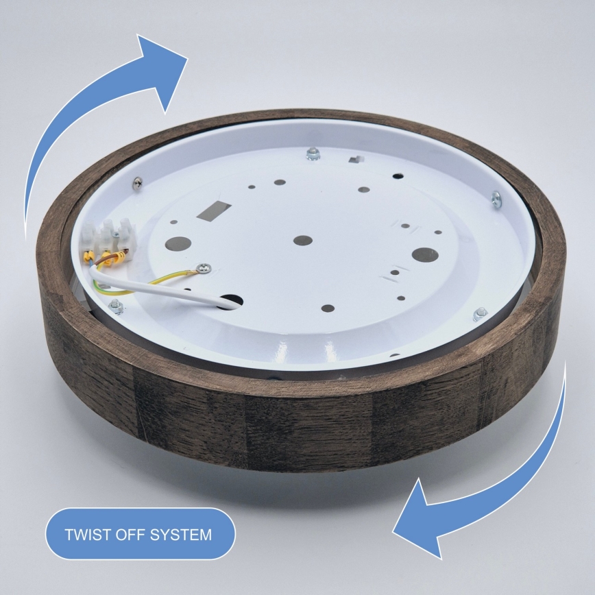 Brilagi - LED RGBW stmievateľné stropné svietidlo CARVALHO SLIM 1xE27/15W/230V 2700-6500K Wi-Fi dub pr. 27 cm