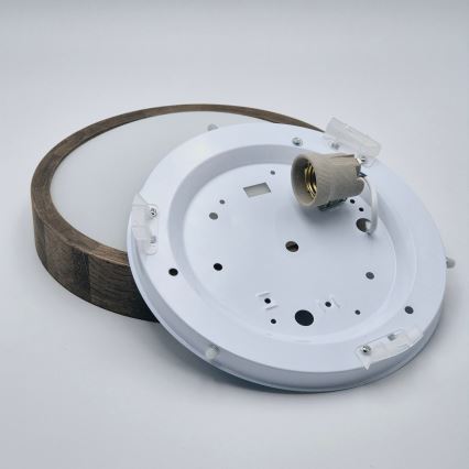 Brilagi - LED RGBW stmievateľné stropné svietidlo CARVALHO SLIM 1xE27/15W/230V 2700-6500K Wi-Fi dub pr. 27 cm