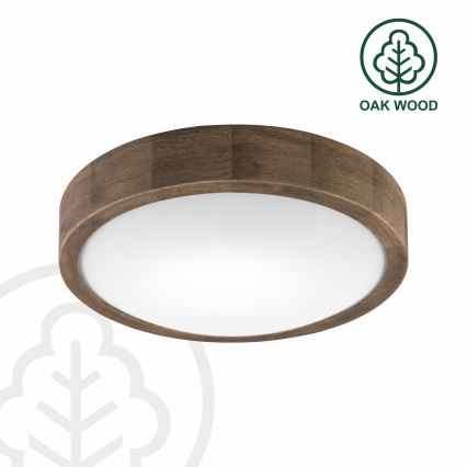 Brilagi - LED RGBW stmievateľné stropné svietidlo CARVALHO SLIM 1xE27/9W/230V 2700-6500K Wi-Fi dub pr. 27 cm