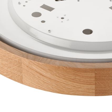 Brilagi - LED RGBW stmievateľné stropné svietidlo CARVALHO SLIM 2xE27/15W/230V 2700-6500K Wi-Fi dub priemer 37 cm