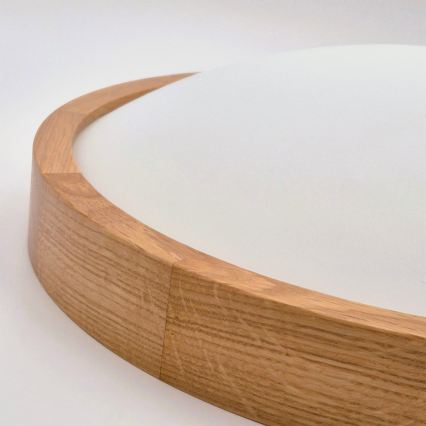 Brilagi - LED RGBW stmievateľné stropné svietidlo CARVALHO SLIM 3xE27/15W/230V 2700-6500K Wi-Fi dub priemer 47 cm