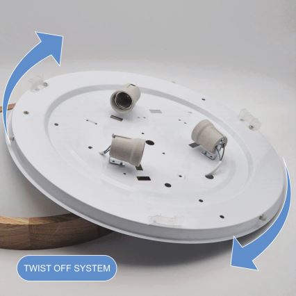 Brilagi - LED RGBW stmievateľné stropné svietidlo CARVALHO SLIM 3xE27/9W/230V 2700-6500K Wi-Fi dub priemer 47 cm