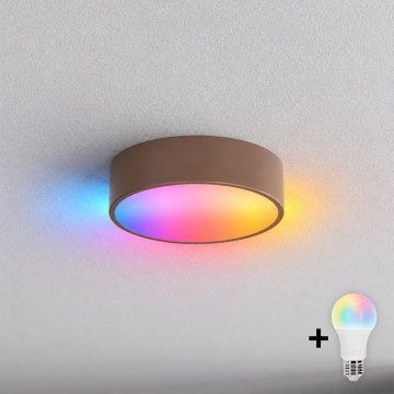 BRILAGI - LED RGBW Stmievateľné stropné svietidlo CLARE 1xE27/12W/230V pr. 20 cm hnedá