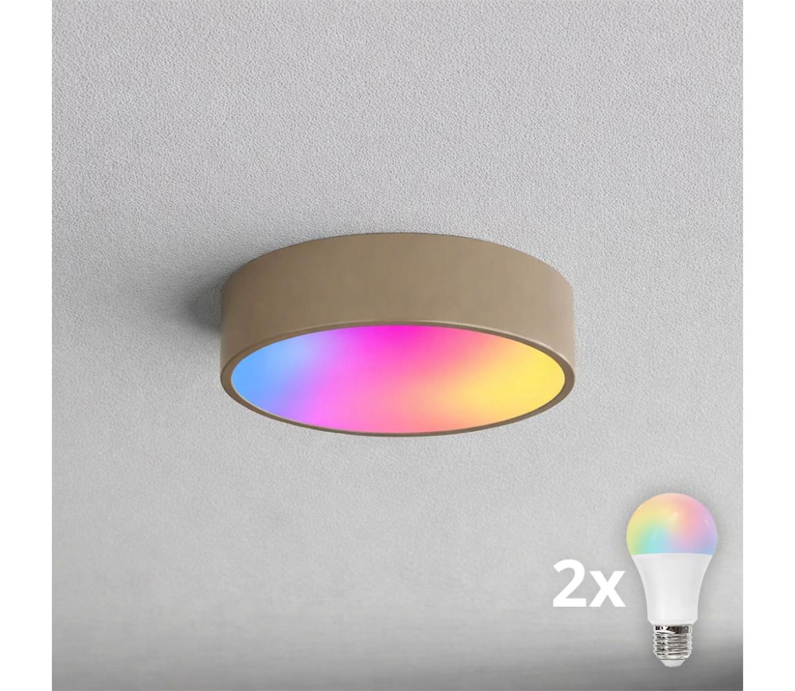 Brilagi - LED RGBW stmievateľné stropné svietidlo CLARE 2xE27/9W/230V Wi-Fi béžová BG1587+2xAI0819
