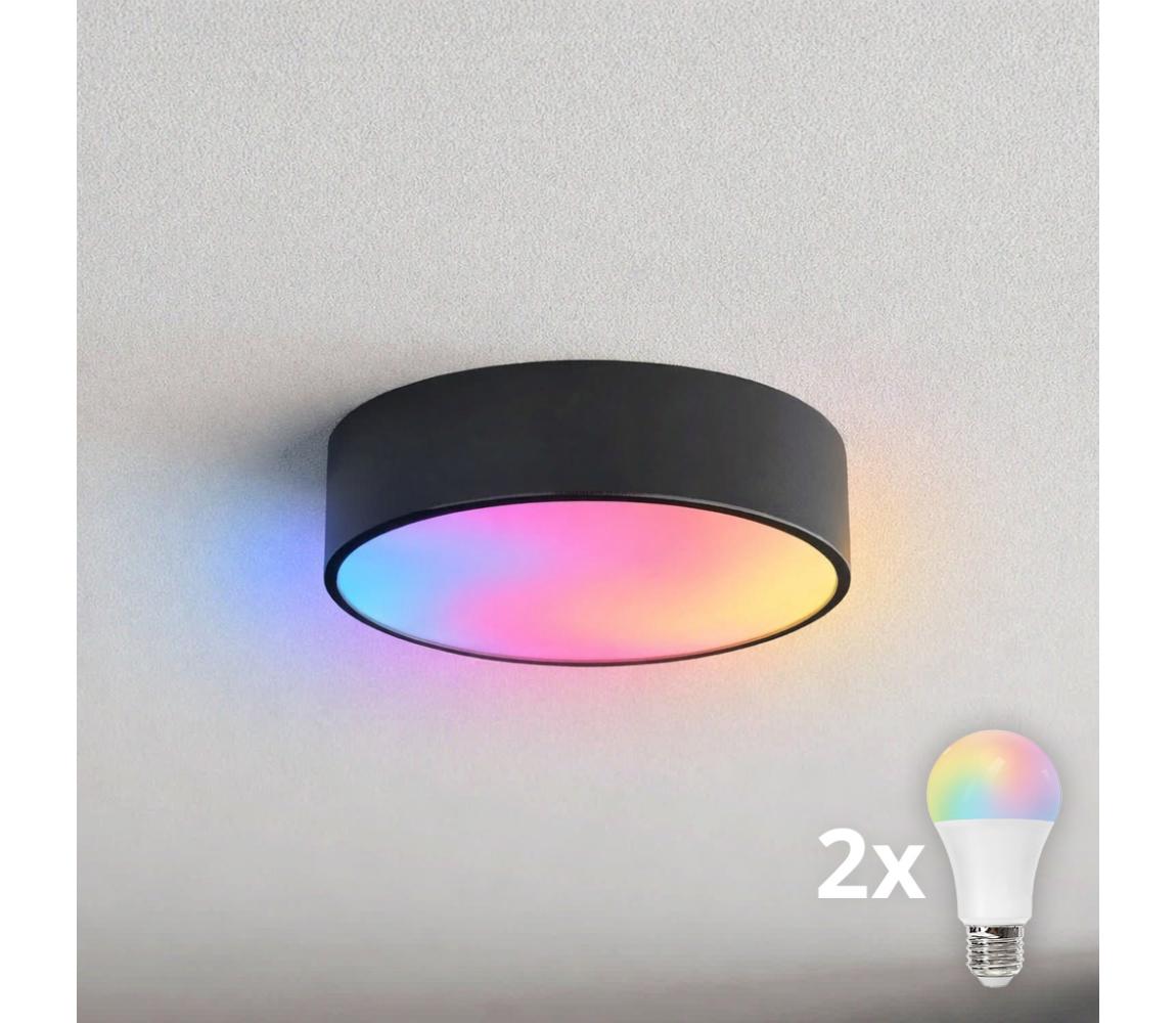 Brilagi - LED RGBW stmievateľné stropné svietidlo CLARE 2xE27/9W/230V Wi-Fi čierne BG0568+2xAI0819