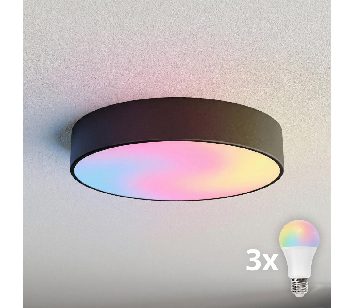 Brilagi - LED RGBW stmievateľné stropné svietidlo CLARE 3xE27/9W/230V Wi-Fi čierne BG0570+3xAI0819