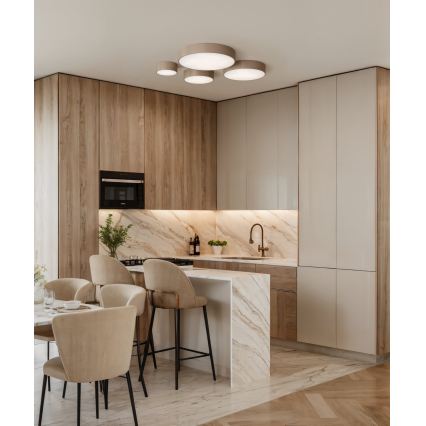 Brilagi - LED RGBW stmievateľné stropné svietidlo CLARE 4xE27/9W/230V 2700-6500K pr. 50 cm Wi-Fi béžové