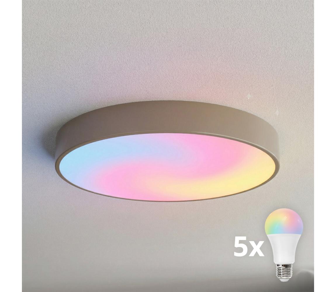Brilagi - LED RGBW stmievateľné stropné svietidlo CLARE 5xE27/9W/230V Wi-Fi béžové BG1598+5xAI0819