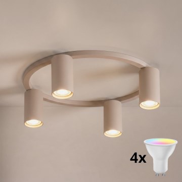 Brilagi - LED RGBW stmievateľné stropné svietidlo SELE 4xGU10/6,5W/230V 2700-6500K béžové