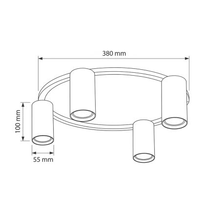 Brilagi - LED RGBW stmievateľné stropné svietidlo SELE 4xGU10/6,5W/230V 2700-6500K čierna