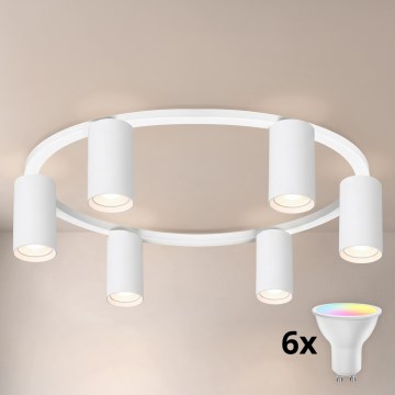 Brilagi - LED RGBW Stmievateľné stropné svietidlo SELE 6xGU10/6,5W/230V 2700-6500K biela + diaľkové ovládanie