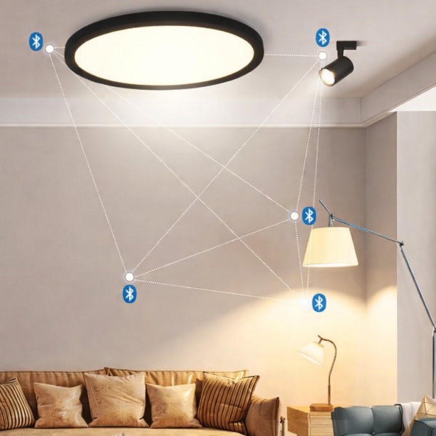 Brilagi - LED RGBW stmievateľné stropné svietidlo VIBE LED/24W/230V 3000-6500K priemer 29 cm čierne + diaľkové ovládanie